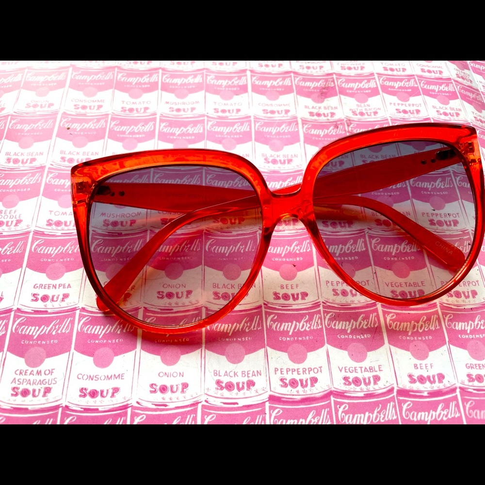 BRAND NEW orange retro BIG adult mod sunglasses🖤